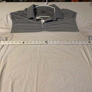 Straight Down Golf Colorblock Polo - Size XXL, Gray/White